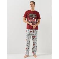 The Very Collection Mens Coca Cola Christmas Print Short Sleeve Pyjama Set
