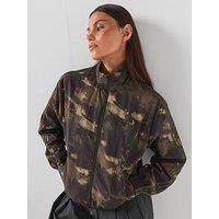 Adidas Originals Women'S Loose Fit Camouflage Track Jacket - Green