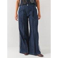 Adidas Originals Womens Denim Wide Leg Pant - Blue