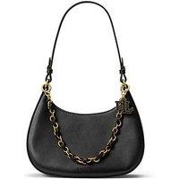 Lauren By Ralph Lauren Leather Medium Marcy Zip Shoulder Bag - Black