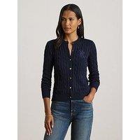 Lauren By Ralph Lauren Cable-Knit Cotton-Blend Cardigan - Lauren Navy