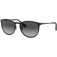 Ray-Ban Erika Metal Phantos Sunglasses Black Frame With Light Grey Gradient Dark Grey Lens