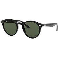 Ray-Ban 0Rb2180 Phantos Sunglasses Black Frame With Dark Green Lens