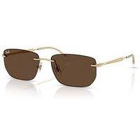 Ray-Ban Rectangle Sunglasses With Arms Rb3768 - Polished Arista Gold