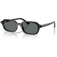 Ray-Ban Zuri Pillow Sunglasses Black Frame With Dark Grey Polar Lens
