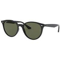 Ray-Ban 0Rb4305 Phantos Sunglasses Black Frame With Green Lens