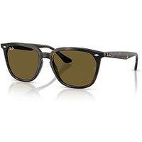 Ray-Ban 0Rb4362 Square Sunglasses Havana Frame With Dark Brown Lens