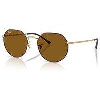 Ray-Ban Jack Irregular Sunglasses Matte Havana On Matte Arista Frame With Brown Lens