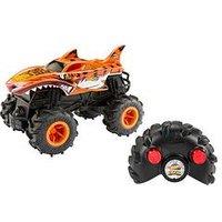 Hot Wheels Rc Monster Trucks Hw Tiger Shark Rc In 1:24 Scale, Remote-Control Toy Truck