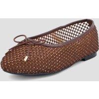 The Very Collection Womens Wide Fit Bow Flat Ballerina Shoes - Brown