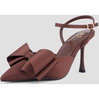 The Very Collection Womens Wide Fit Bow Slingback Court Shoes - Dark Brown
