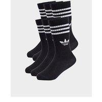 Adidas Originals Kids 3 Stripe Crew Socks 6 Pack - Black
