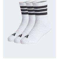 Adidas Sportswear Kids 3 Stripe Crew Socks 3 Pack - White