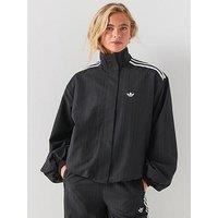 Adidas Originals Women'S Check Track Jacket With Funnel Neck - Black