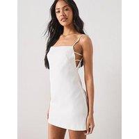 Mango Starring Hailey Bieber Short Dress With Side Slits - White