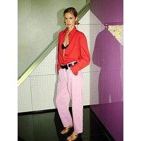 Mango Starring Hailey Bieber High-Waisted Mom-Fit Jeans - Lilac
