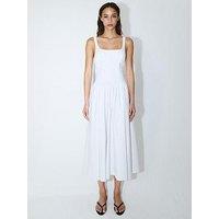 Mango Starring Hailey Bieber Corset Dress With Open Back - White