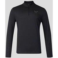 Castore Mens Training 1/4 Zip Long Sleeve Top - Black