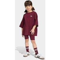 Adidas Originals Kids Tee Cycling Short Set - Burgundy - Dark Red