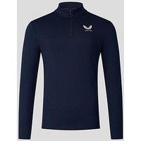 Castore Mens Training 1/4 Zip Long Sleeve Top - Navy