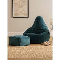 Icon Beanbags Dalton Cord Recliner Bean Bag And Pouffe