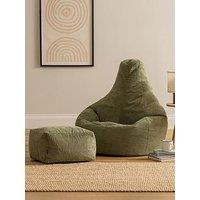 Icon Beanbags Dalton Cord Recliner Bean Bag And Pouffe