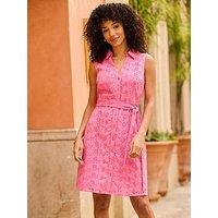 Sosandar Broderie Anglaise Shirt Dress - Pink