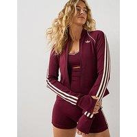 Adidas Originals Women'S Original Sport Long Sleeve Training Zip Jacket- Burgundy