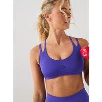 Adidas Womens Training Optime Power Light Support Sports Bra - Purple