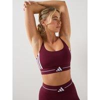 Adidas Womens Training Hyperglam Light Support Sports Bra - Red