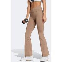 Adidas Womens Training 3 Stripe Motion Tights - Beige