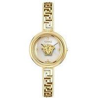 Versace Versase Medusa Eclipse 28 Mm Watch With Gold Tone Case And White Silver Dial