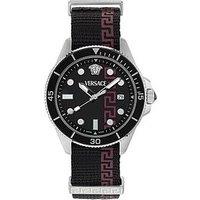 Versace Versase Greca Force 42 Mm Watch With Staineless Steel Case And Black Dial