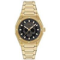 Philipp Plein Plein Deluxe 44Mm Gold Tone Case With Black Dial And Gold Tone Bracelet
