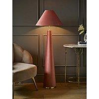 Valuelights Martha Conical Pink Velvet Midi Floor Lamp - With Bulb