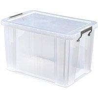 Whitefurze Allstore Stackable Storage Box 26L With Lid - Clear