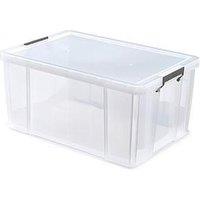Whitefurze Allstore 70L Plastic Storage Box With Lid & Clamps