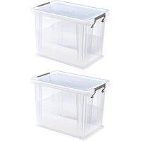 Whitefurze Allstore Set Of 2 Storage Boxes With Lids 18.5L