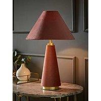 Valuelights Martha Conical Pink Velvet Table Lamp With Bulb