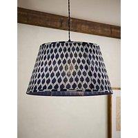Valuelights Elijah Large Blue Ikat Pleated Tapered Lamp Shade (D) 45Cm