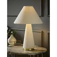 Valuelights Martha Conical Cream Boucle Table Lamp And Bulb