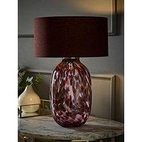 Valuelights Belinda Burgundy Confetti Glass Table Lamp With Drum Shade And Bulb