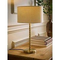 Valuelights Maura Natural Drum Lamp Shade Brushed Gold Twist Table Lamp And Bulb