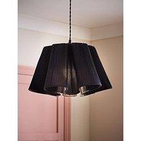 Valuelights Jemima Navy Blue Pleated Scalloped Easy Fit Lamp Shade