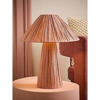 Valuelights Kaiya Pink Woven Paper Tapered Table Lamp With Bulb