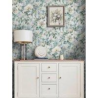 Laura Ashley Elowen Peony Pale Teal Wallpaper