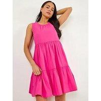 Roman Petite Cotton Tiered Smock Dress