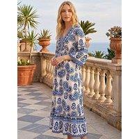 Roman Paisley Border Midi Dress