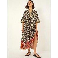 Roman Abstract Print Boho Maxi Dress