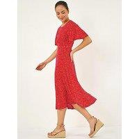 Roman Petite Polka Dot Midi Dress